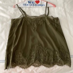 Green lacy top